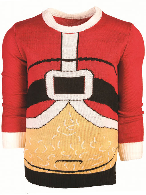 Mens Christmas Sweater Fat Santa - costumesupercenter.com