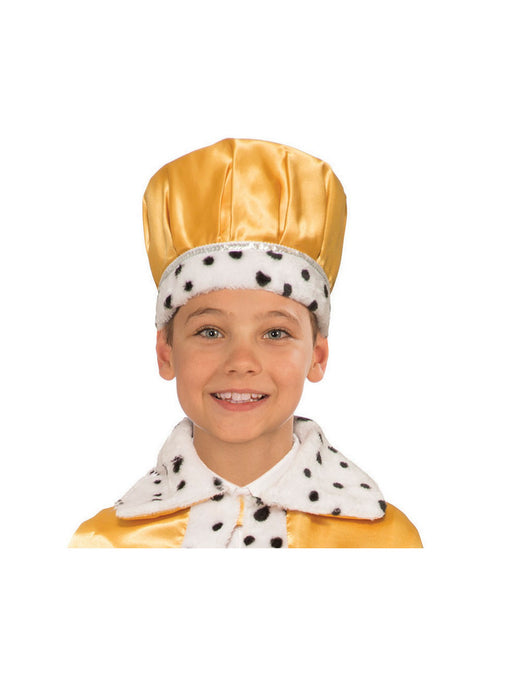 Kids' Gold Faux Fur Trimmed Crown - costumesupercenter.com