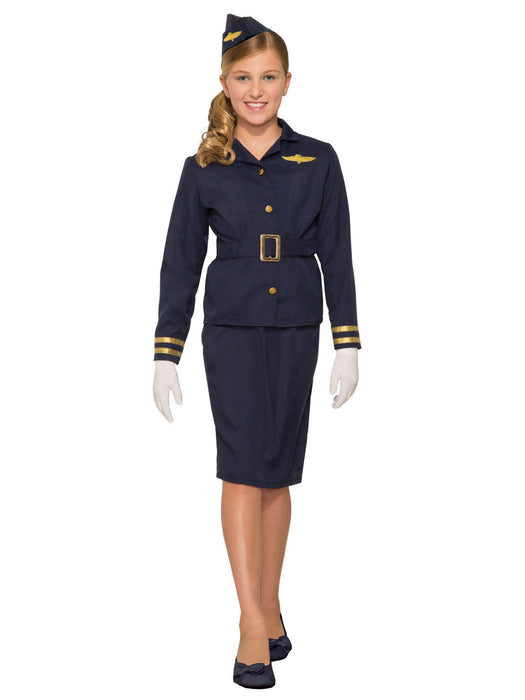 Girl's Airforce Stewardess Costume - costumesupercenter.com