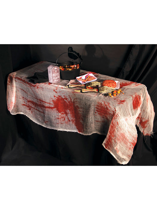 Creepy Bloody Gauze Tablecloth - costumesupercenter.com