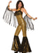 Gold Disco Queen Jumpsuit for Women - costumesupercenter.com