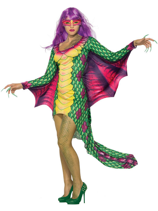 Dazzling Dragon Dress with Mask Costume for Women - costumesupercenter.com
