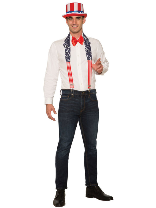 Patriotic Collar and Suspenders for Men - costumesupercenter.com