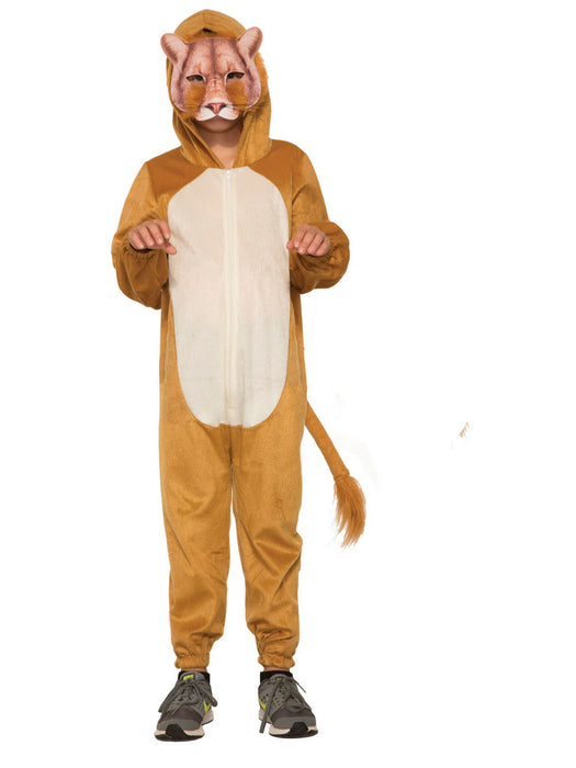Kid's Lion Halloween Costume Jumpsuit and Mask - costumesupercenter.com
