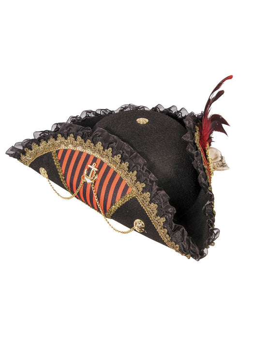 Womens Buccaneer Hat With Skull - costumesupercenter.com