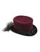 Women's Burgundy Top Hat With Lace - costumesupercenter.com