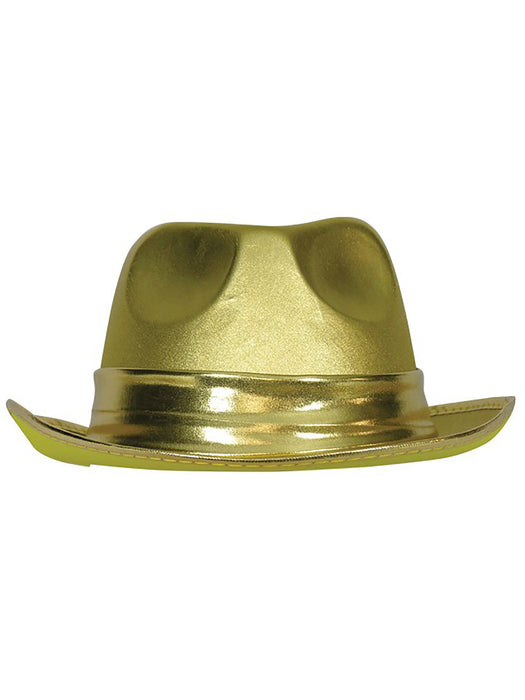 Adult Gold Lame Fedora Hat - costumesupercenter.com