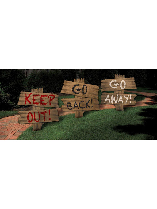 Haunted Halloween 3 Piece Lawn Sign Set - costumesupercenter.com