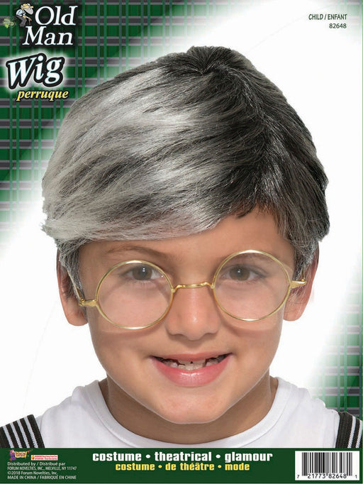 Kids' Gray Old Man Wig - costumesupercenter.com