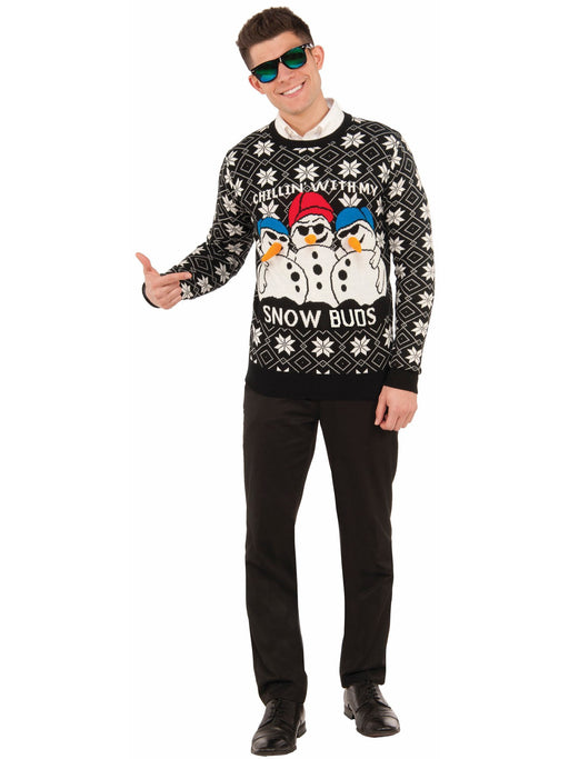 Mens ChristmasSnow Buds Sweater - costumesupercenter.com