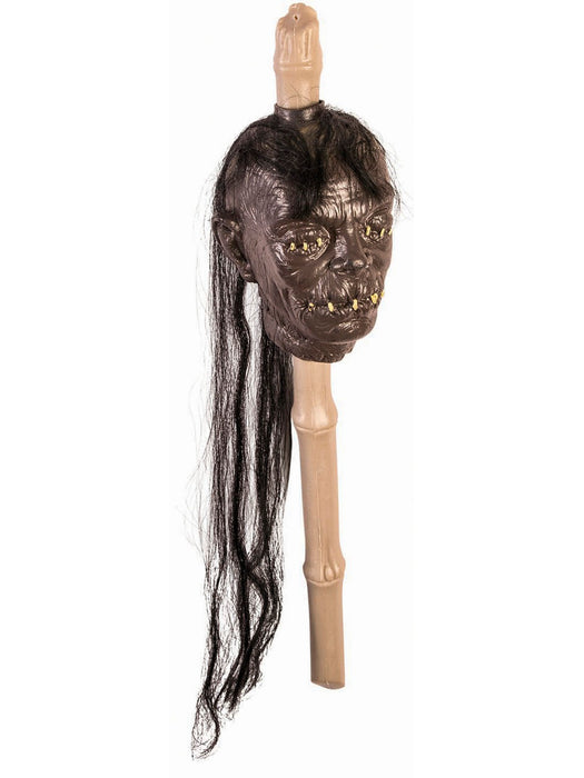 Voodoo Shrunken Head on a Stick Prop - costumesupercenter.com
