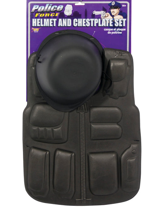 Police Helmet and Vest Set - costumesupercenter.com