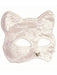 Adult White Lace Cat Half Mask - costumesupercenter.com
