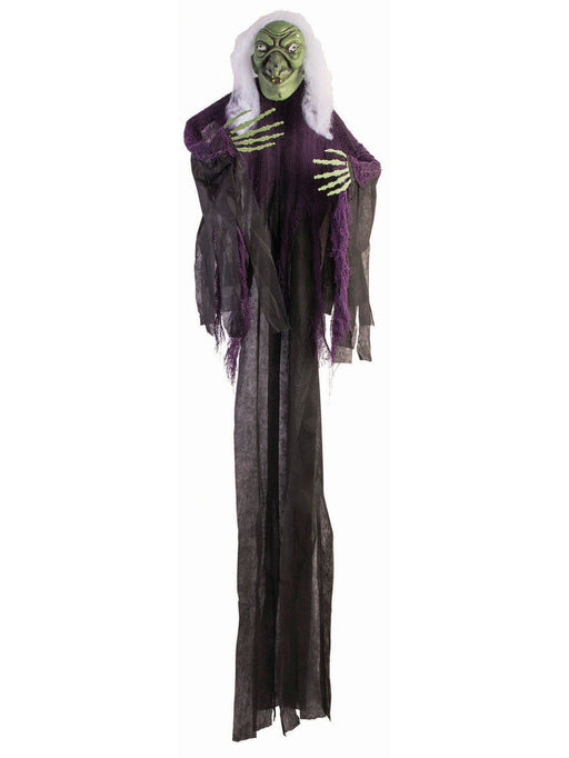 5 Foot Light And Sound Hanging Witch Decoration - costumesupercenter.com