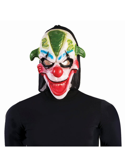 Green Hair Evil Clown Mask - costumesupercenter.com
