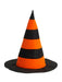 Black and Orange Witch Hat with Stripes - costumesupercenter.com