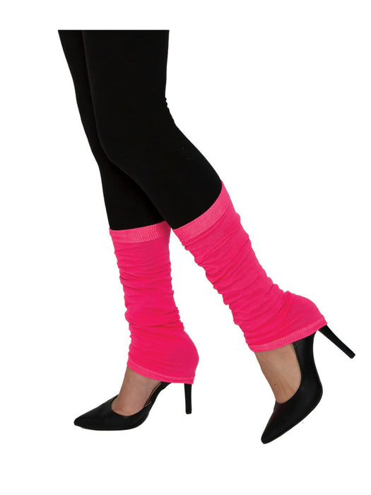 Adult Neon Pink Leg Warmers - costumesupercenter.com