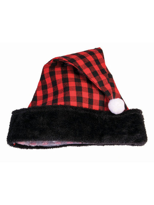 Buffalo Plaid Santa Hat Accessory - costumesupercenter.com