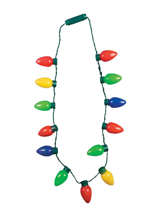 Light Up Christmas Bulb Necklace Accessory - costumesupercenter.com