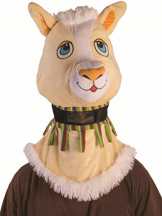 Adult Llama Mascot Head Mask - costumesupercenter.com