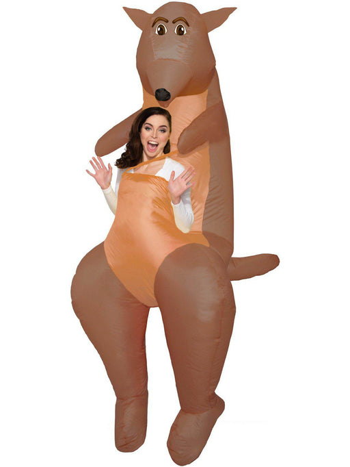 Adult Joey in the Pouch Kangaroo Inflatable Costume - costumesupercenter.com