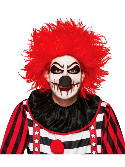 Adult Red Creepy Clown Wig - costumesupercenter.com