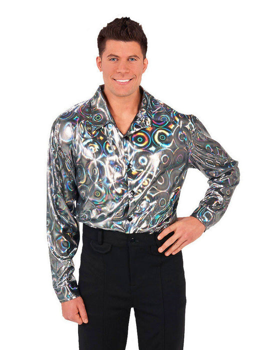 disco dress shirt Retro 60s 70s Men's Disco Party White Ruffled Shirt