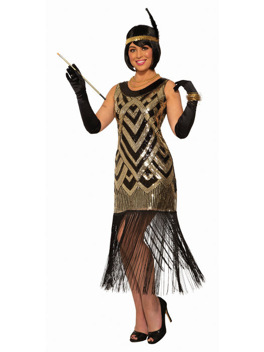 Women's Adult Art Deco Flapper Costume - costumesupercenter.com