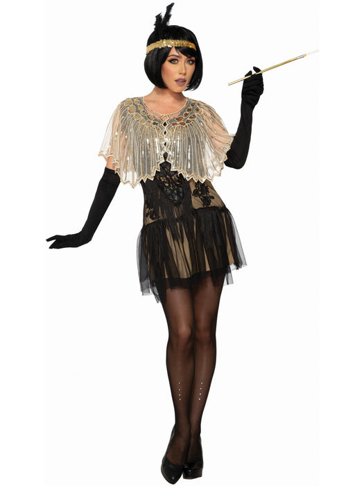 Roar 20's Beige Sequin Shawl - costumesupercenter.com