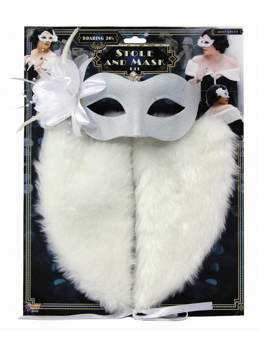 Flapper Stole & Mask Set - costumesupercenter.com