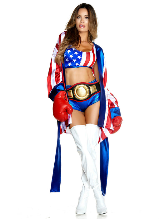 Sexy Womens Get 'Em Champ Boxer Costume - costumesupercenter.com