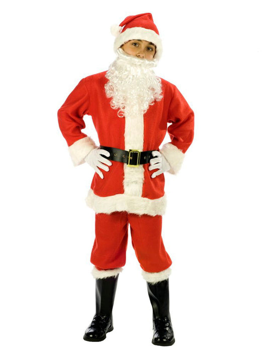 Child Flannel Santa Suit - costumesupercenter.com