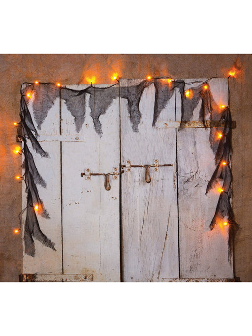 9 Foot Orange LED String Lights with Gauze - costumesupercenter.com