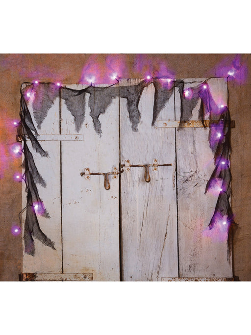 9 Foot Purple LED String Lights with Gauze - costumesupercenter.com