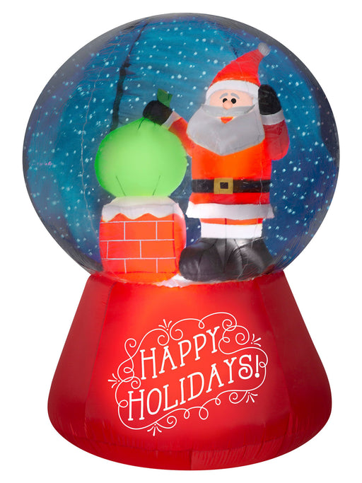 5.5 Foot Snow Globe Santa Light Up Christmas Inflatable Lawn Decor - costumesupercenter.com