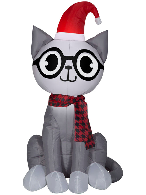 Christmas Nerdy Cat Inflatable Airblown Decor - costumesupercenter.com