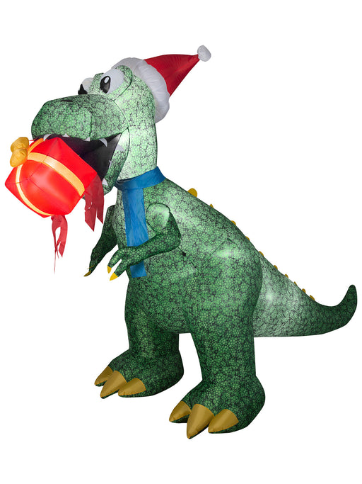 7 Ft. Airblown Inflatable Christmas T-Rex - costumesupercenter.com
