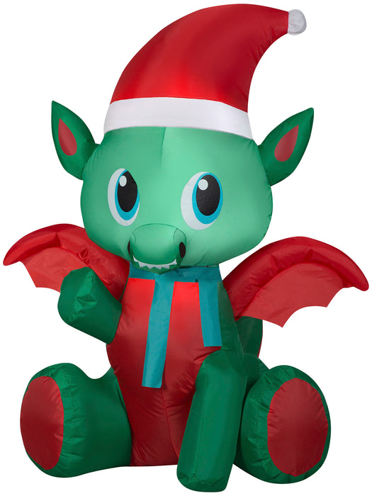 3.5 Ft. Airblown Inflatable Christmas Baby Dragon - costumesupercenter.com