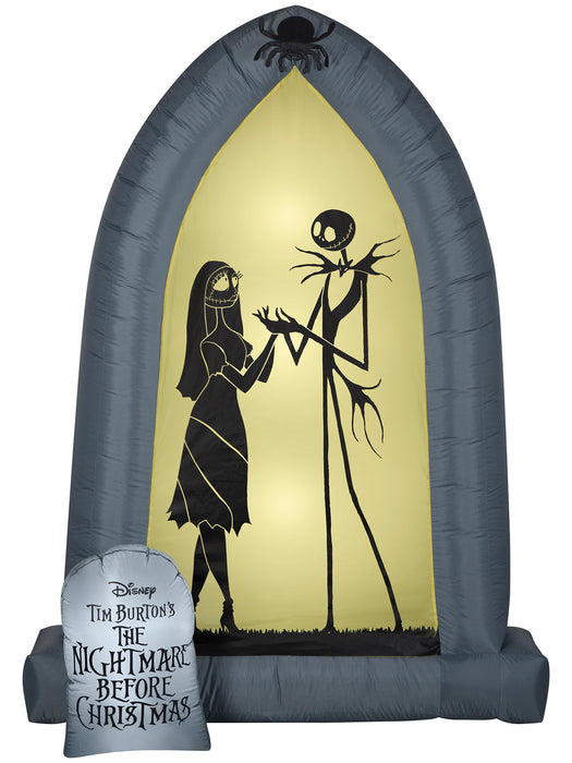 7 Ft. Airblown Inflatable The Nightmare Before Christmas Jack and Sally Silhouette - costumesupercenter.com
