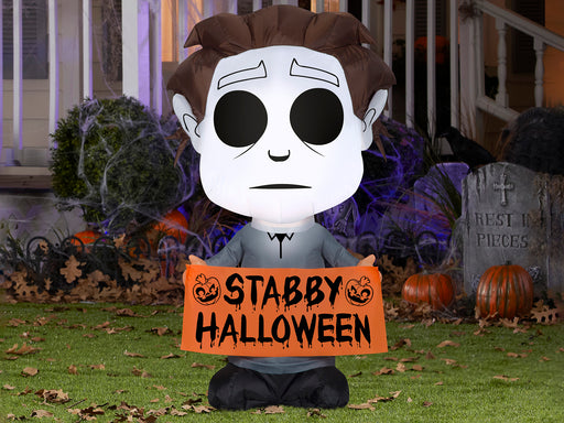 3.5 Foot Halloween Michael Myers Light Up Halloween Inflatable Lawn Decoration - costumesupercenter.com