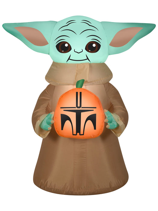3.5 Ft. Airblown Inflatable Star Wars The Child & Pumpkin - costumesupercenter.com