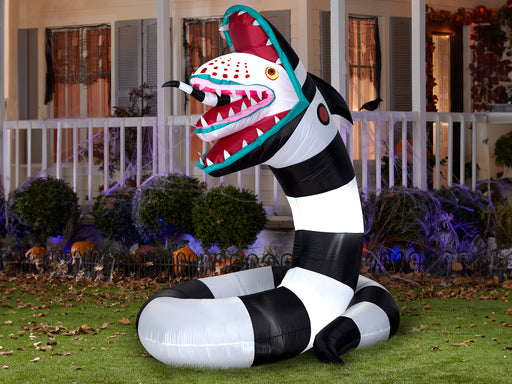 6 Foot Beetlejuice Sandworm Light Up Halloween Inflatable Lawn Decoration - costumesupercenter.com