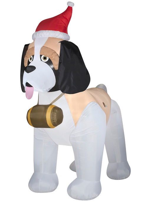Giant 9 Ft. Airblown Inflatable Christmas St. Bernard - costumesupercenter.com