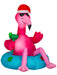 5 Ft. Airblown Inflatable Christmas Tubing Flamingo - costumesupercenter.com