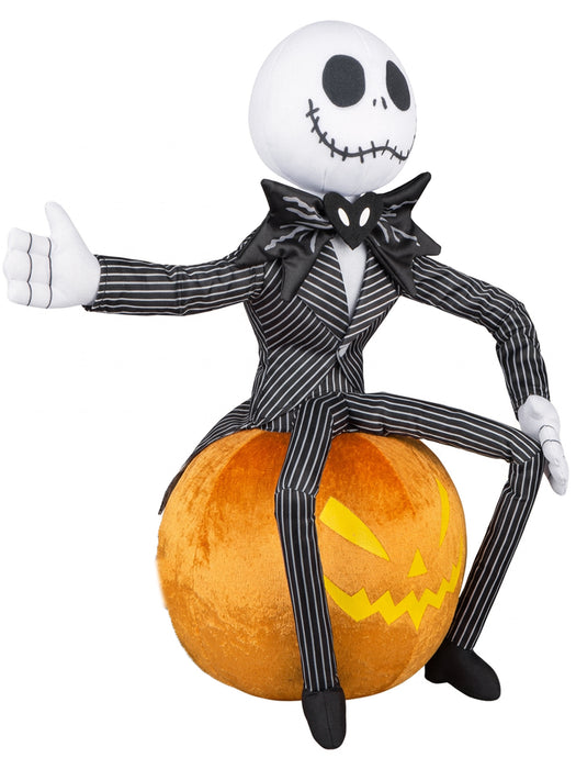 18-inch The Nightmare Before Christmas Jack On Pumpkin Plush Front Door Greeter - costumesupercenter.com