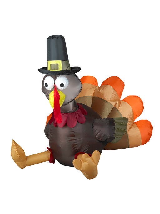 3 Foot Harvest Turkey Light Up Thanksgiving Inflatable Lawn Decoration - costumesupercenter.com