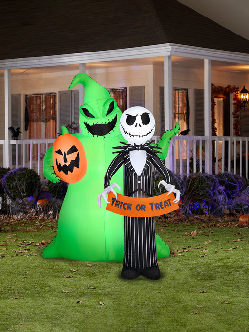 6.5 Ft. Airblown Inflatable The Nightmare Before Christmas Jack & Boogie - costumesupercenter.com