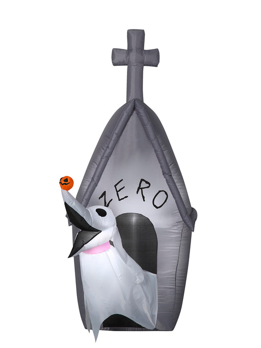 5 Foot The Nightmare Before Christmas Zero and Doghouse Light Up Halloween Inflatable Lawn Decoration - costumesupercenter.com
