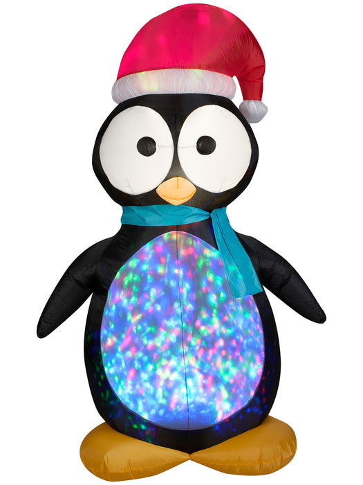 7.5 Ft Airblown Kaleidoscope Projection Penguin Decoration - costumesupercenter.com