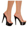 Vamp Clear Vinyl Upper with Solid Clear 6 ABS Bottom Heels - costumesupercenter.com